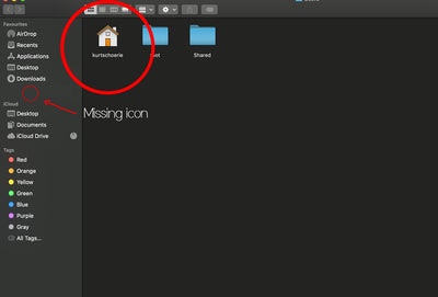 Adobe Cloud icon missing from the side menu Mac OS